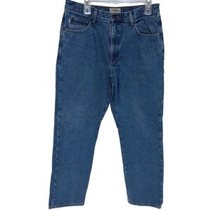 L.L. Bean Flannel Lined Denim Blue Jeans Mens 35x32 100220 Workwear Classic Fit